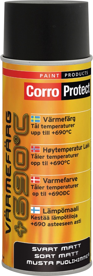 CorroProtect Värmefärg Svart spray, 400 ml