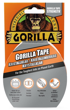 Gorilla Genomskinlig Lagningstejp, 8,2mx48mm